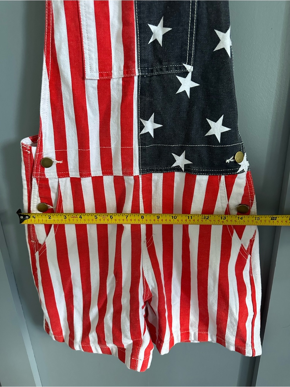 Stars & Stripes Short Overalls Jumpsuit - Red, White & Blue - Picture 5 of 6